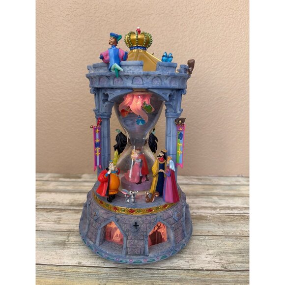 Disney Other - Disney Sleeping Beauty LED Light-UP Hourglass Snowglobe Music Box w/FLAWS